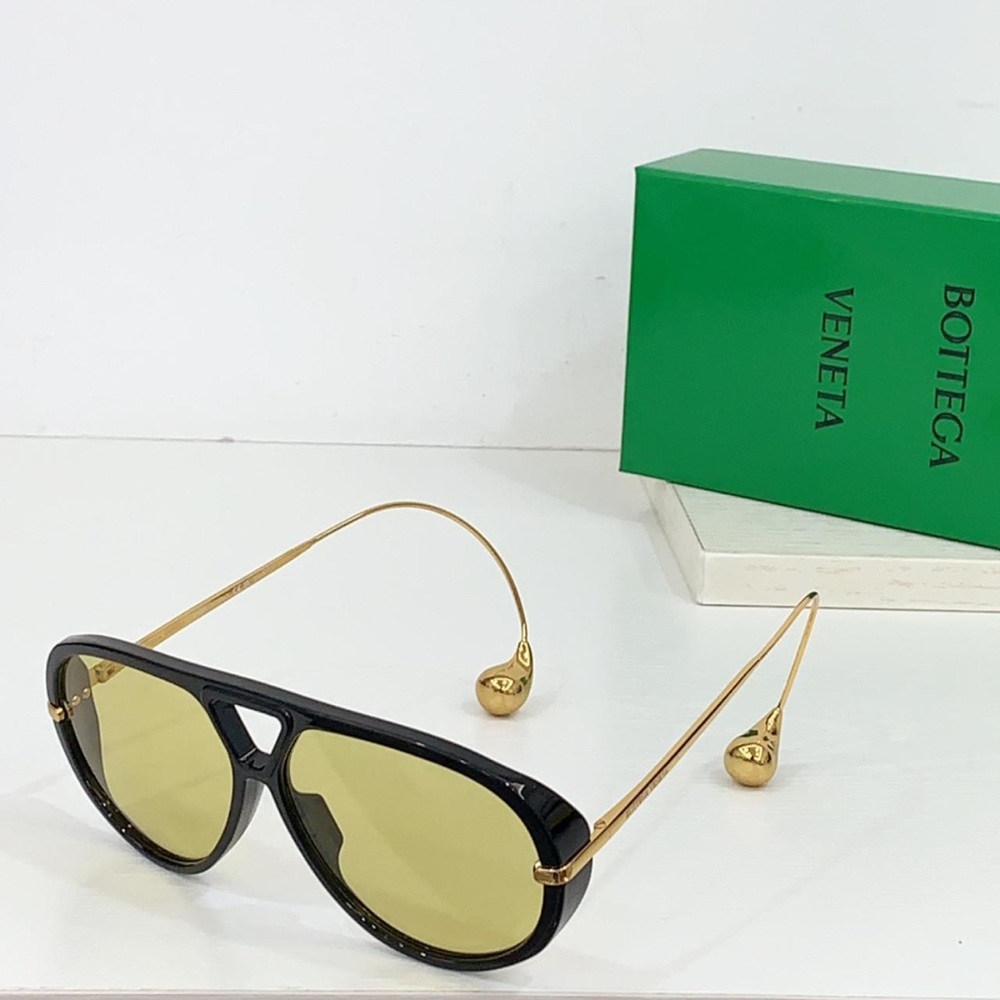 Bottega Veneta Black and Gold Sunglasses